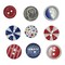 Patriotic Craft & Sewing Buttons – 50 Piece Red White & Blue Button Assortment